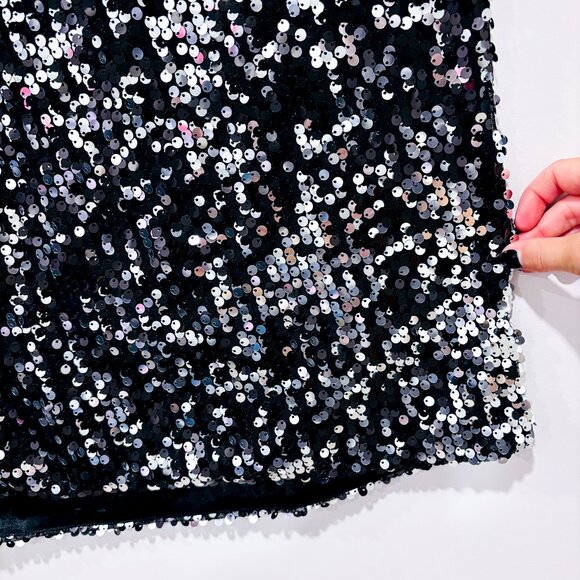ANNA KACI Black Sequin Off-Shoulder Top | Large * - Picture 6 of 9